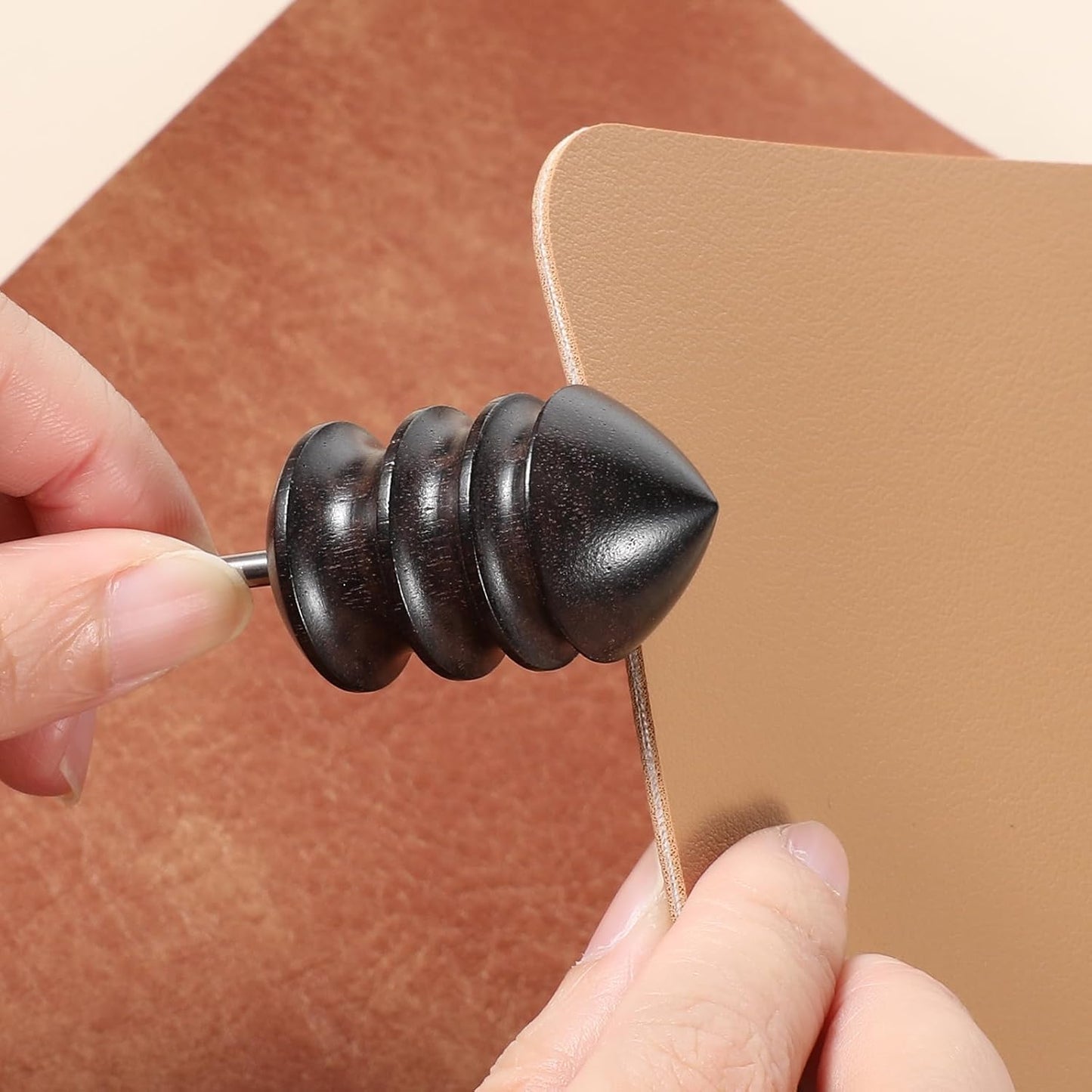 2 Stück Leder-Burnisher Kit DIY Lederhandwerk Schnitzwerkzeug-Set mit Anspitzer, Polierzubehör, Lederpolierer