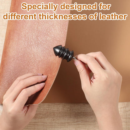 2 Stück Leder-Burnisher Kit DIY Lederhandwerk Schnitzwerkzeug-Set mit Anspitzer, Polierzubehör, Lederpolierer