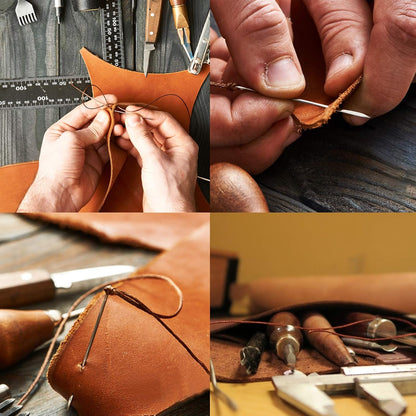 32 Leder-Nähwerkzeuge, DIY-Tool, gewachster Faden, Werkzeugset zum Nähen von Leder, Polstern, Teppichen